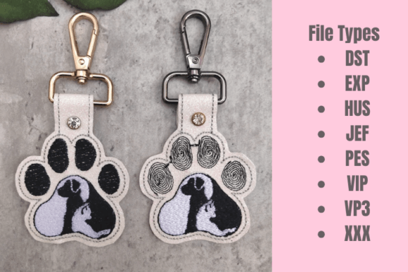 Reviewing Cat Dog Paw ITH Key Fob for Etsy Shops
