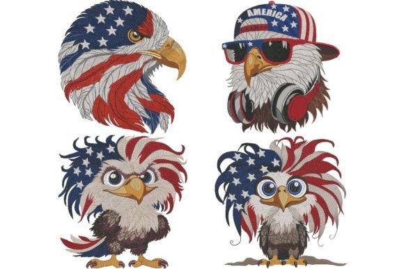Reviewing the Set of 4 American Patriotic Eagle Flag Designs