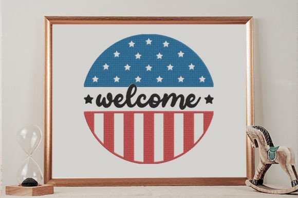 Reviewing the Welcome Circle Sign USA Flag Design